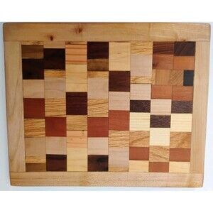 Handmade Mosaic Wood Cutting Board Southern Oregon Artisan Crafted Timber 12x10